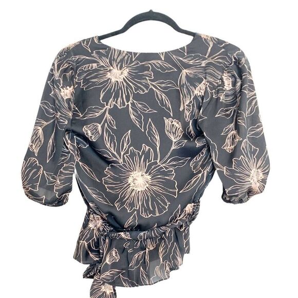 NWT- Joie 'Macie' Tonal-Floral Print Wrap-Style Top, Fuchsia - Size XXS $228 - Picture 8 of 12